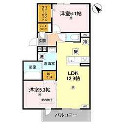 穂乃香1 2LDKの間取図画像