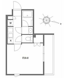 アリシアコート多摩川 1Kの間取図画像