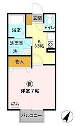 プリシェール桜坂 1Kの間取図画像