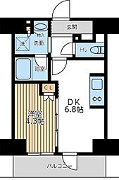 CityLuxTobe 1DKの間取図画像