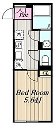 カインドネス本厚木West0 1Kの間取図画像
