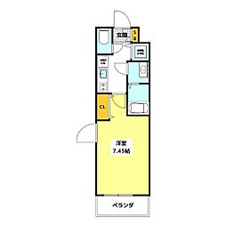 Residence TAKAMIYA 1Kの間取図画像