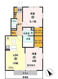 ルミエルS 2LDKの間取図画像