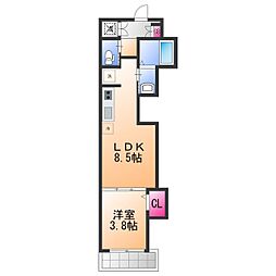 マリブガーデン堺駅 1LDKの間取図画像