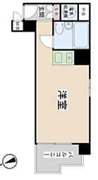 銀座アビタシオン ワンルームの間取図画像