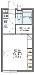 レオパレスセキバA 1Kの間取図画像
