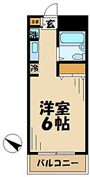 クレセントヒルズ 1Kの間取図画像