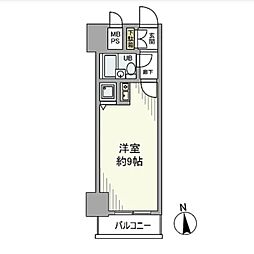 ライオンズプラザ所沢 ワンルームの間取図画像
