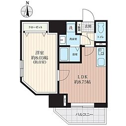 プライムブリス森下スタジオ 1LDKの間取図画像