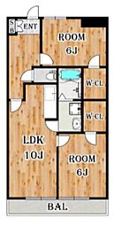 リアライズ羽村 2LDKの間取図画像