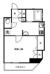 三和駒込 1Kの間取図画像