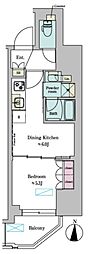 ブリリアイスト錦糸公園 1DKの間取図画像