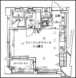フリーディオ四谷三丁目 ワンルームの間取図画像
