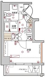 ハーモニーレジデンス木場ステーションフロント 1Kの間取図画像