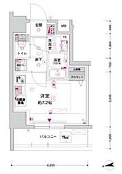CREST TAPP川崎港町 ワンルームの間取図画像