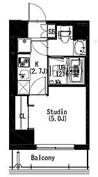 エスティメゾン戸越 1Kの間取図画像