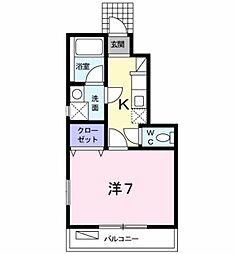 セレーノ 1Kの間取図画像