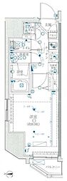 クレイシア新宿 1Kの間取図画像