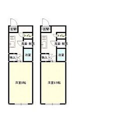 シャンブル高幡 1Kの間取図画像