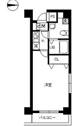 スカイコート錦糸町 1Kの間取図画像