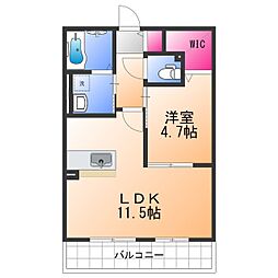 南海線 泉佐野駅 徒歩9分の賃貸アパート 2階1LDKの間取り