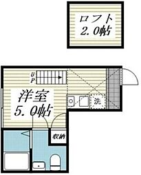 ベイルーム和田町 ワンルームの間取図画像
