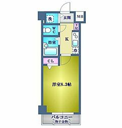 アヴァンツァーレ巣鴨 3階1Kの間取り