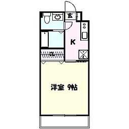 ヴィラ・フィオーレ3 1Kの間取図画像