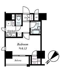 エクシム西巣鴨 1Kの間取図画像
