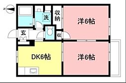 Creation 2DKの間取図画像