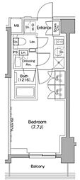 ザ・パークハビオ住吉 1Kの間取図画像