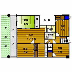 ロイヤルマンション田島 4LDKの間取図画像