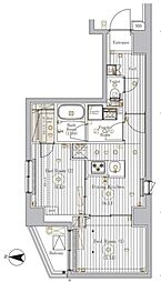 ミライズ錦糸町マーロ 2DKの間取図画像