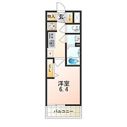 プレサンス塚本ミッドマーク 1Kの間取図画像