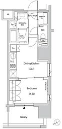ザ・パークハビオ目白タワー 1DKの間取図画像