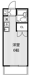 エメラルドハイム上大岡 ワンルームの間取図画像