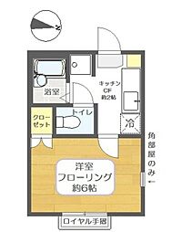 アムール 1Kの間取図画像