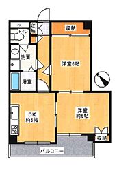 エスポワールマンション 2DKの間取図画像
