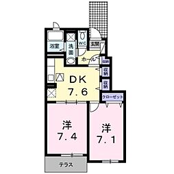 レジデンス根来 2DKの間取図画像