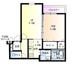 フジパレス尼崎水堂町 1LDKの間取図画像