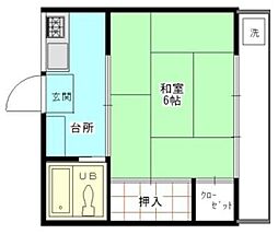 ハウス林間 1Kの間取図画像