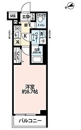 アルコバレーノお花茶屋 4階1Kの間取り