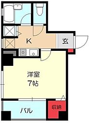イースト駒形 1Kの間取図画像