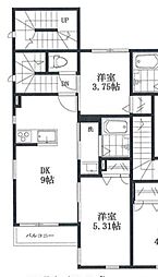 御殿山ニュービラ 2DKの間取図画像