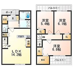 AG REGA東園田 3LDKの間取図画像