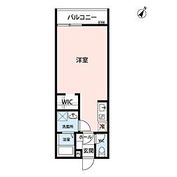 JR中央線 豊田駅 徒歩8分の賃貸アパート 3階ワンルームの間取り