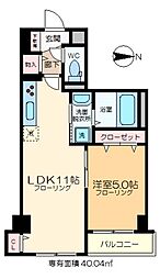 シーザスパレス錦糸町 1LDKの間取図画像