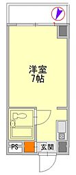 サンライズビル ワンルームの間取図画像