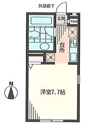 カーサデMille ワンルームの間取図画像