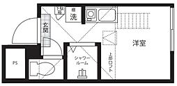 QUQURI Tokyo Shinjuku 1階ワンルームの間取り